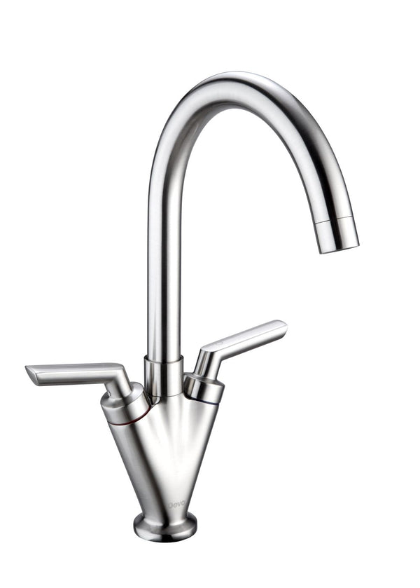 Lever Mono Sink Mixer - Brushed Chrome