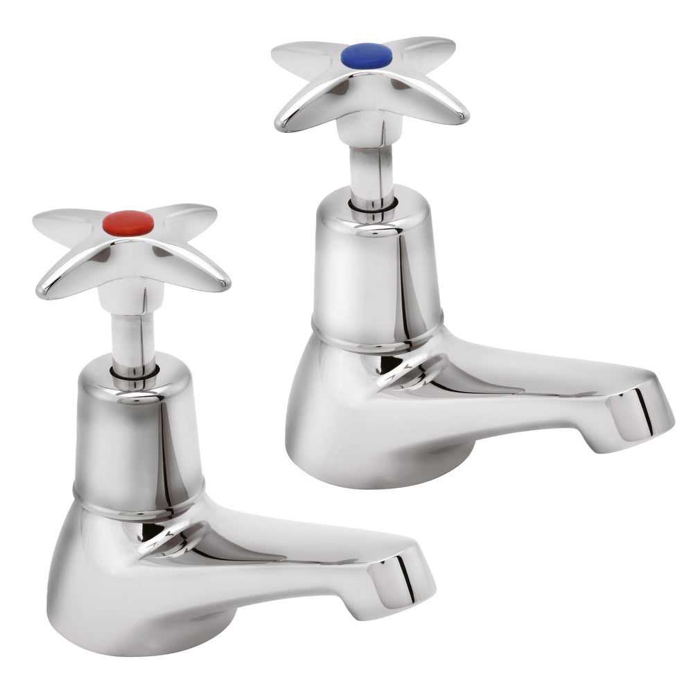 Cross Handle Basin Taps - Chrome