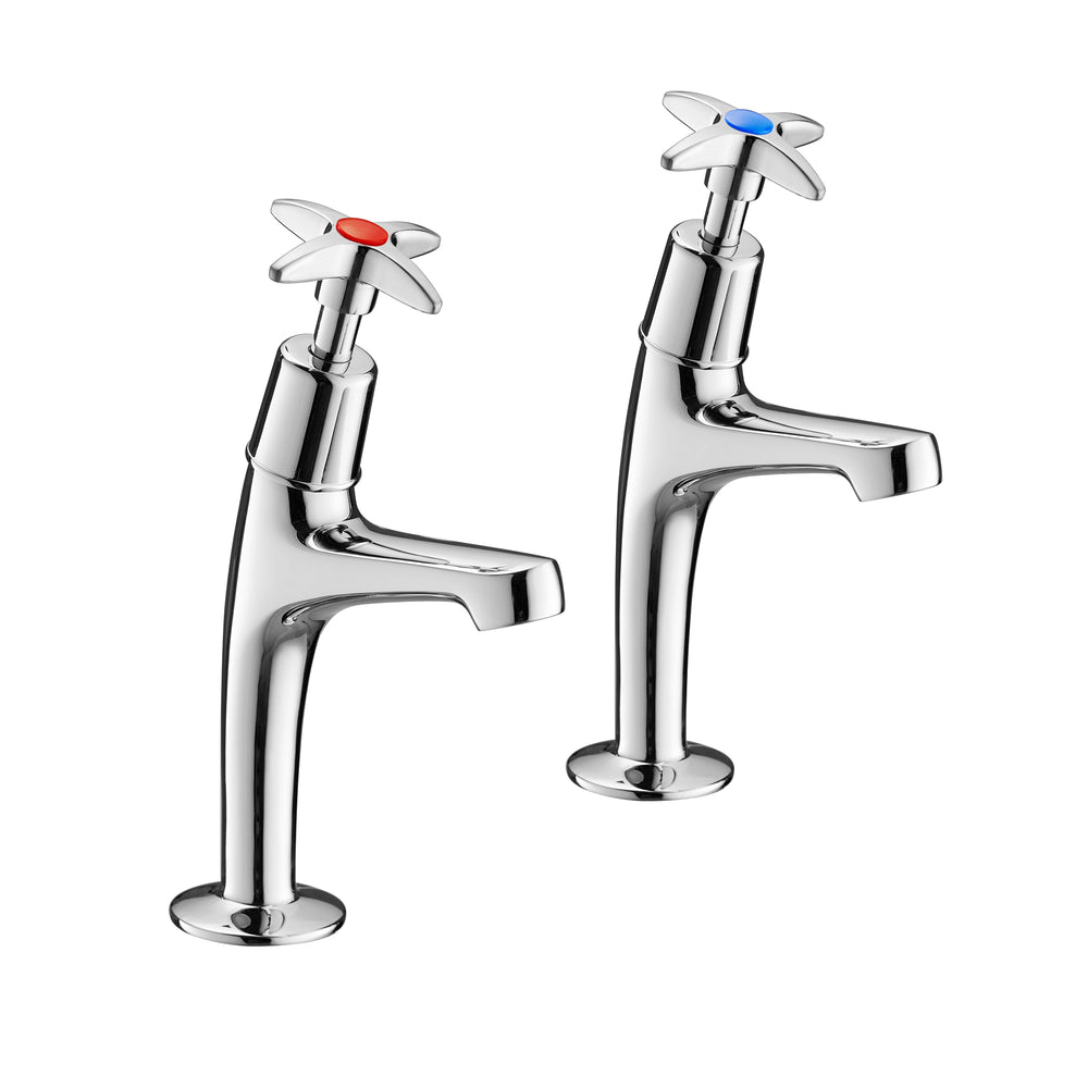 Cross Handle Sink Taps - Chrome