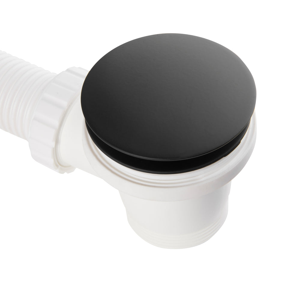 72mm Slimline Bath Filler and Press Top Waste - Matte Black