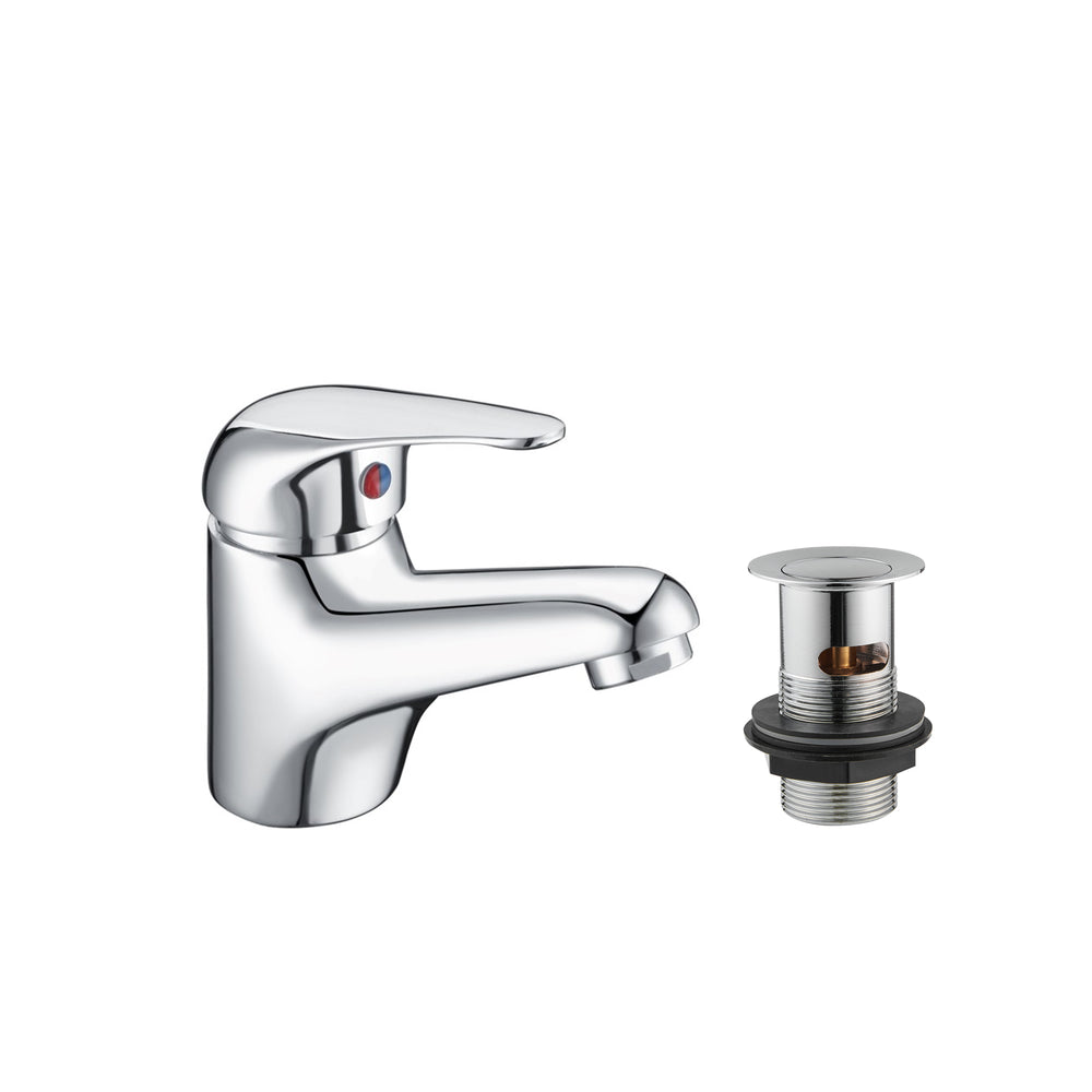 Clifden Basin Mixer & Press Top Waste - Chrome