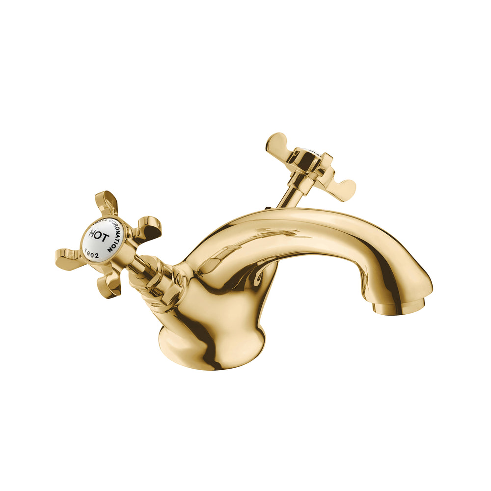Coronation Mono Basin Mixer With Press Top Waste - Gold