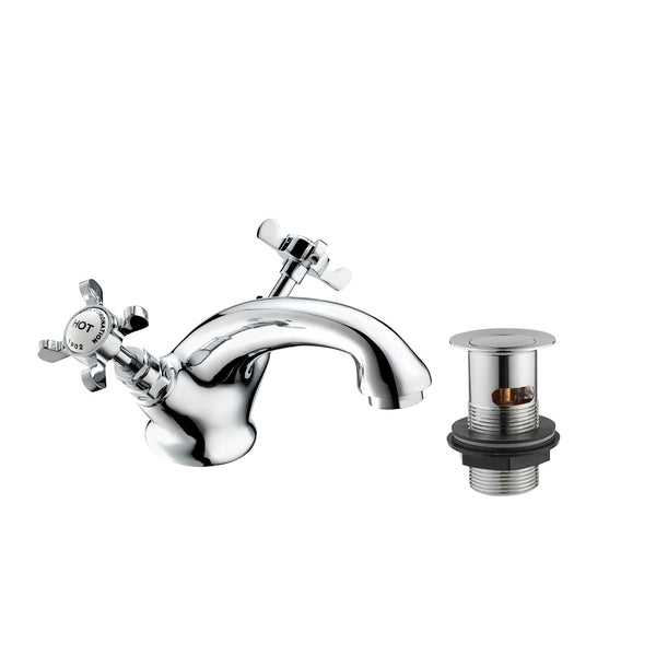 Coronation Mono Basin Mixer With Pop Up Waste - Chrome