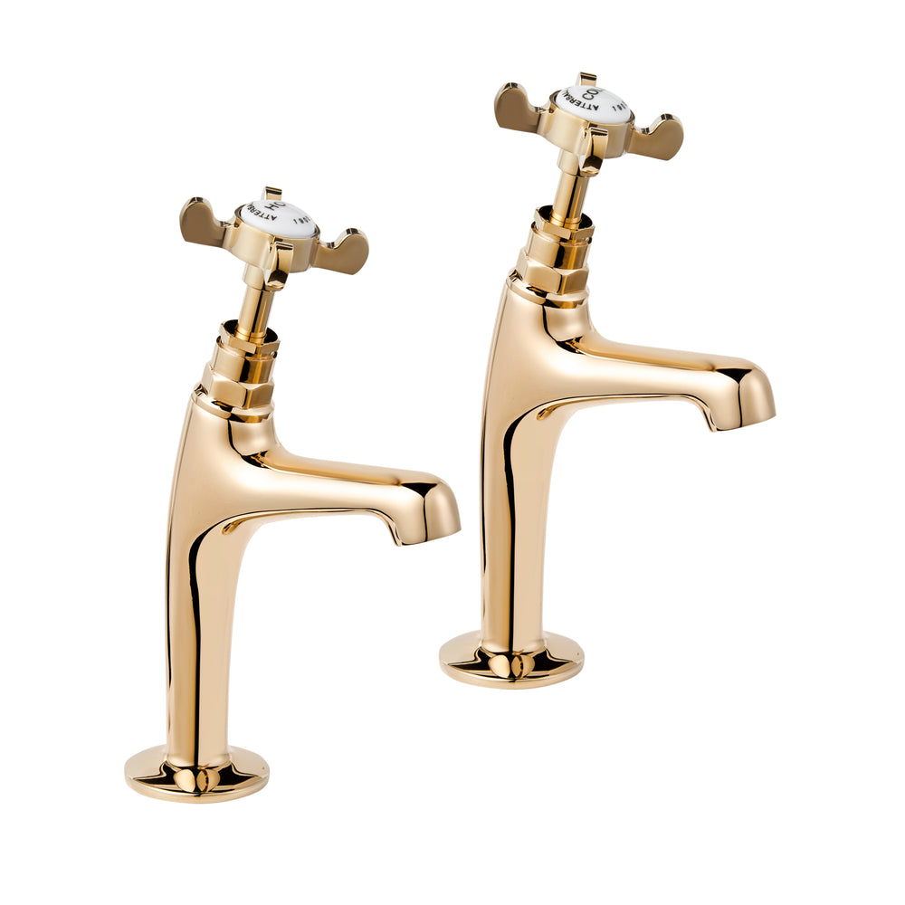 Coronation High Neck Sink Taps - Gold