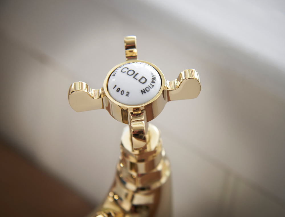 Coronation High Neck Sink Taps - Gold