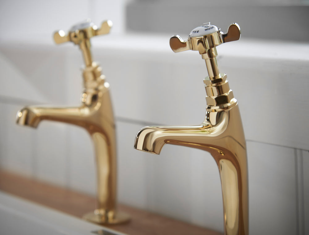 Coronation High Neck Sink Taps - Gold