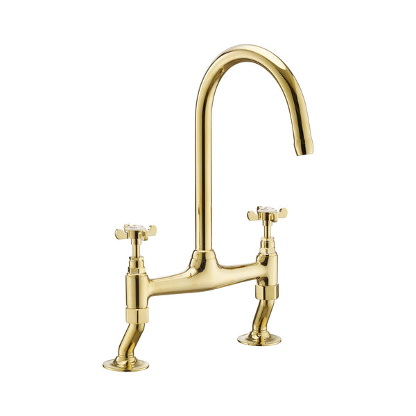 Coronation Bridge Kitchen Sink Tap - Gold