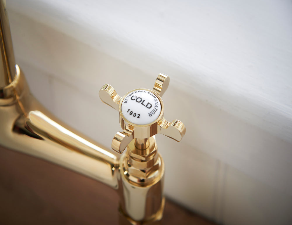 Coronation Bridge Kitchen Sink Tap - Gold