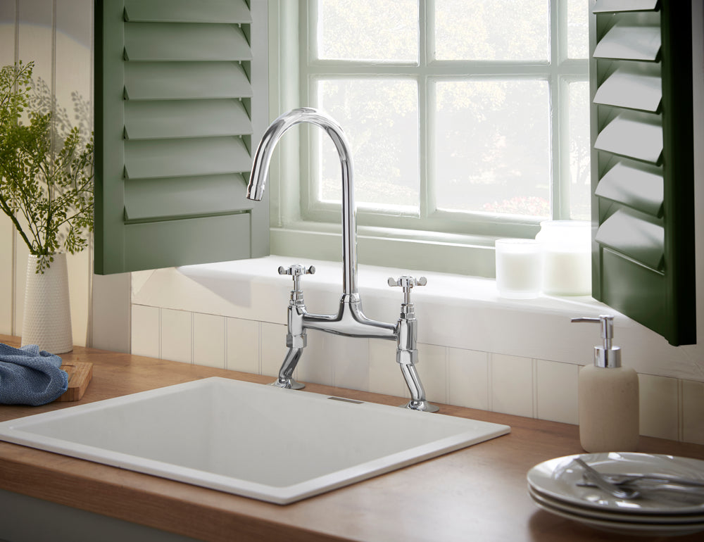 Coronation Bridge Kitchen Sink Tap - Chrome