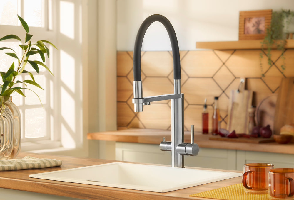 Clarity Filtered Water 3 in 1 Pull Out Sink Mixer - Stainless Steel