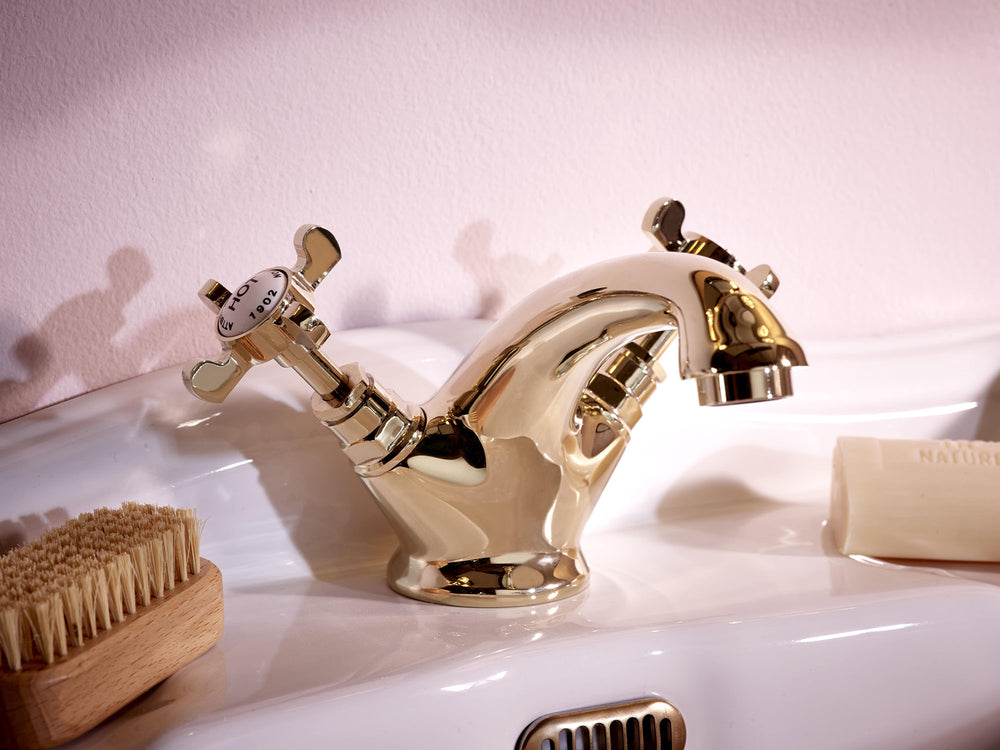 Coronation Mono Basin Mixer With Press Top Waste - Gold