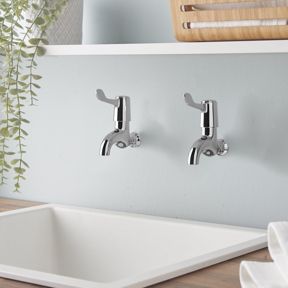 Lever Action 3" Bib Taps - Chrome