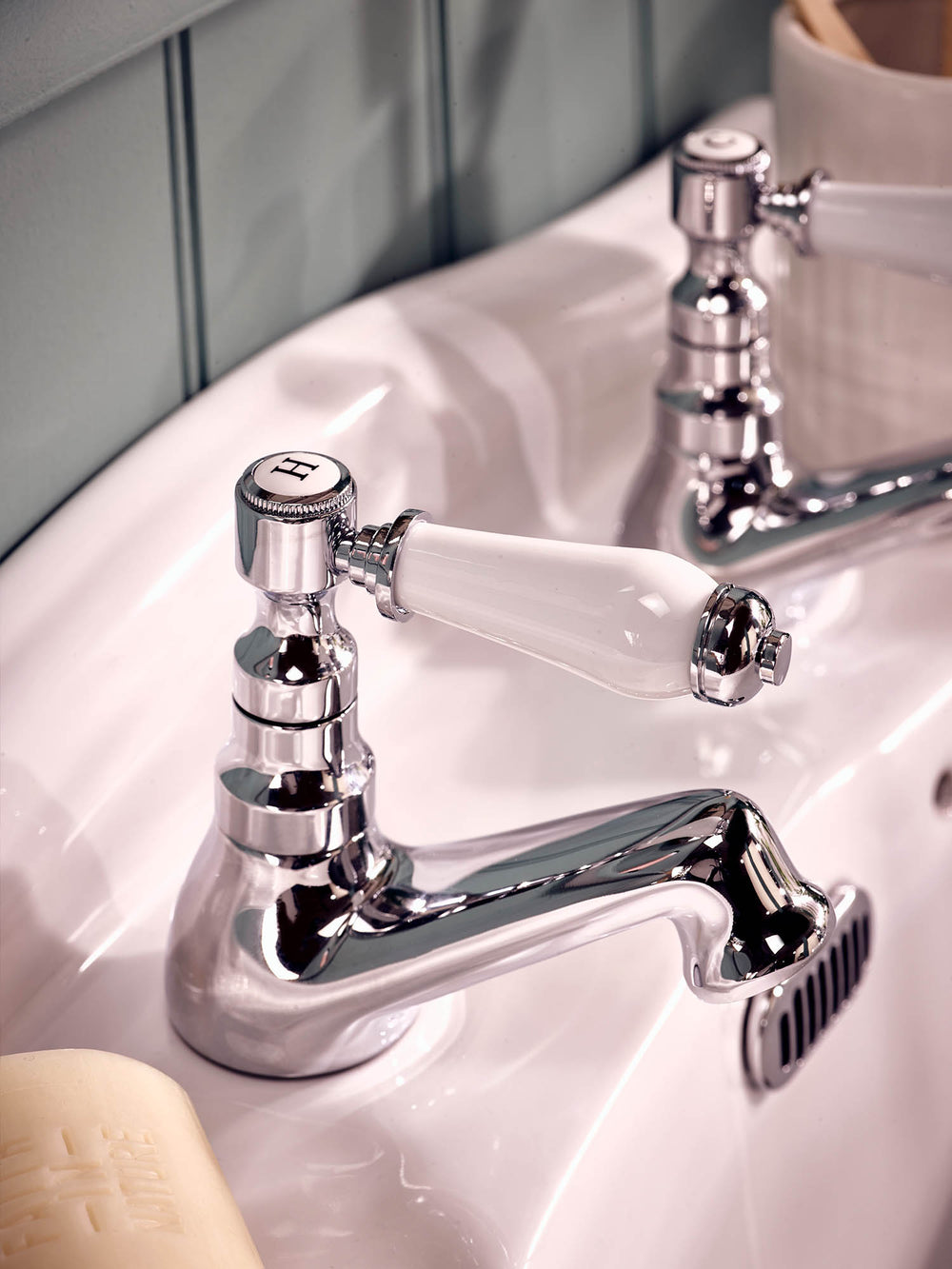 Georgian Basin Taps - Chrome