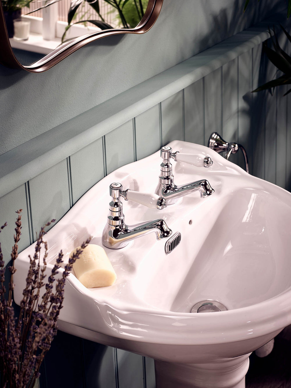Georgian Basin Taps - Chrome