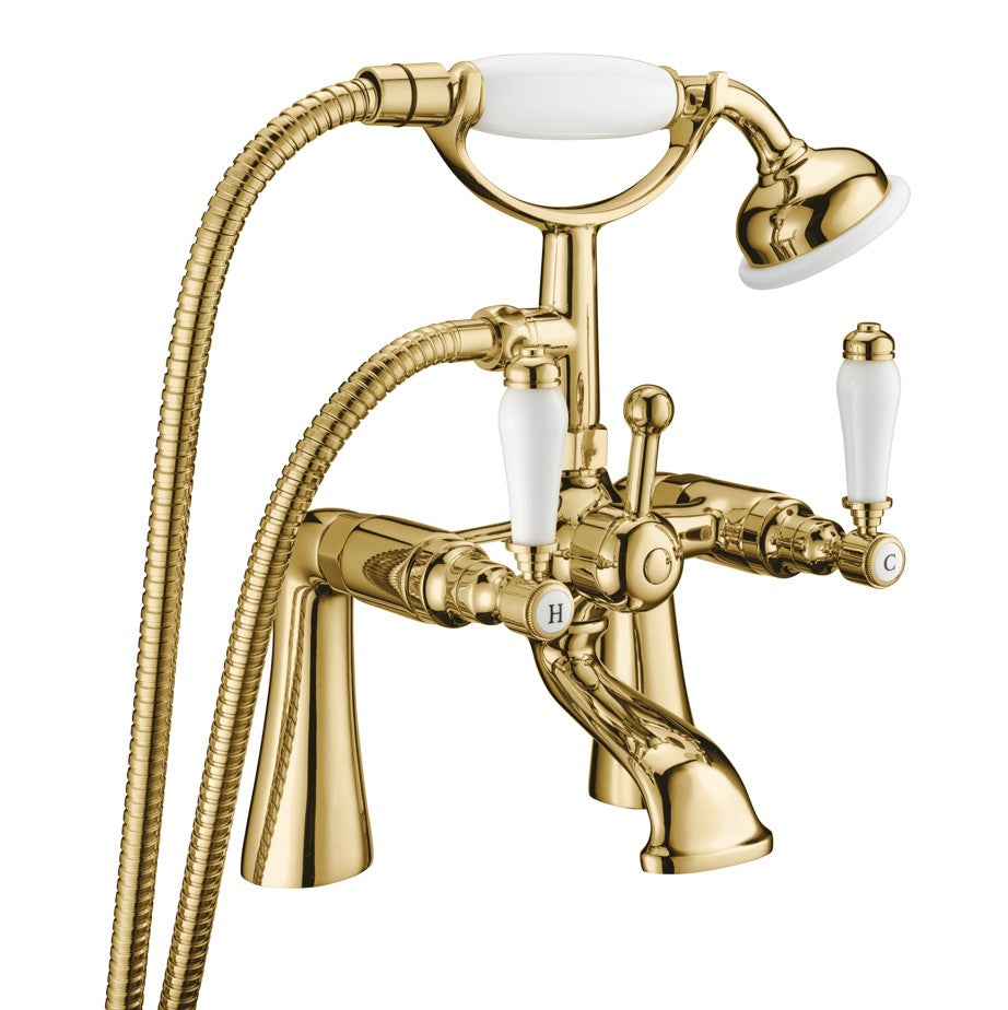 Georgian Bath Shower Mixer - Gold