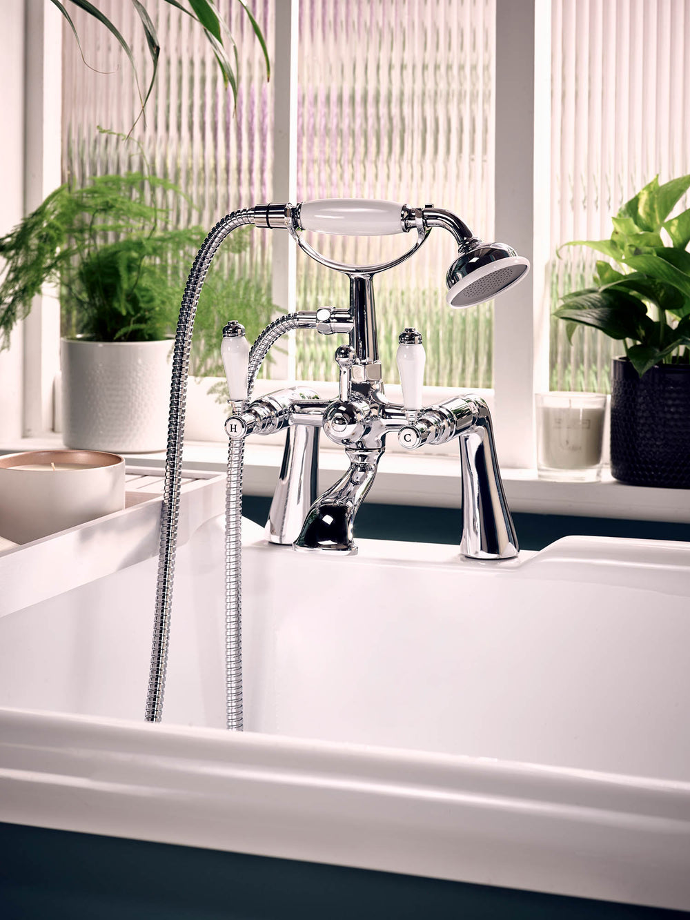 Georgian Bath Shower Mixer - Chrome