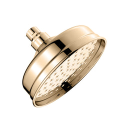 6" (151mm) Traditional Shower Head With Swivel Joint - Gold