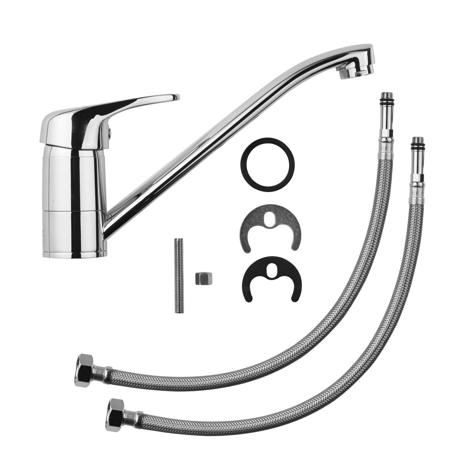 Lace Sink Mixer With Flexi Tails - Chrome