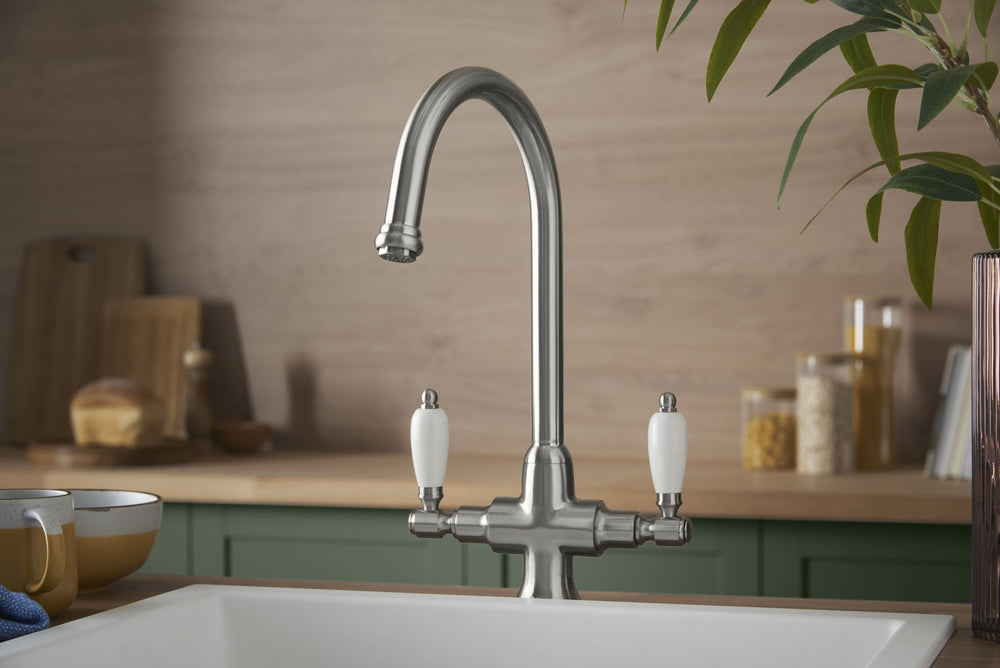 Georgian Kitchen Sink Tap - Brushed Chrome