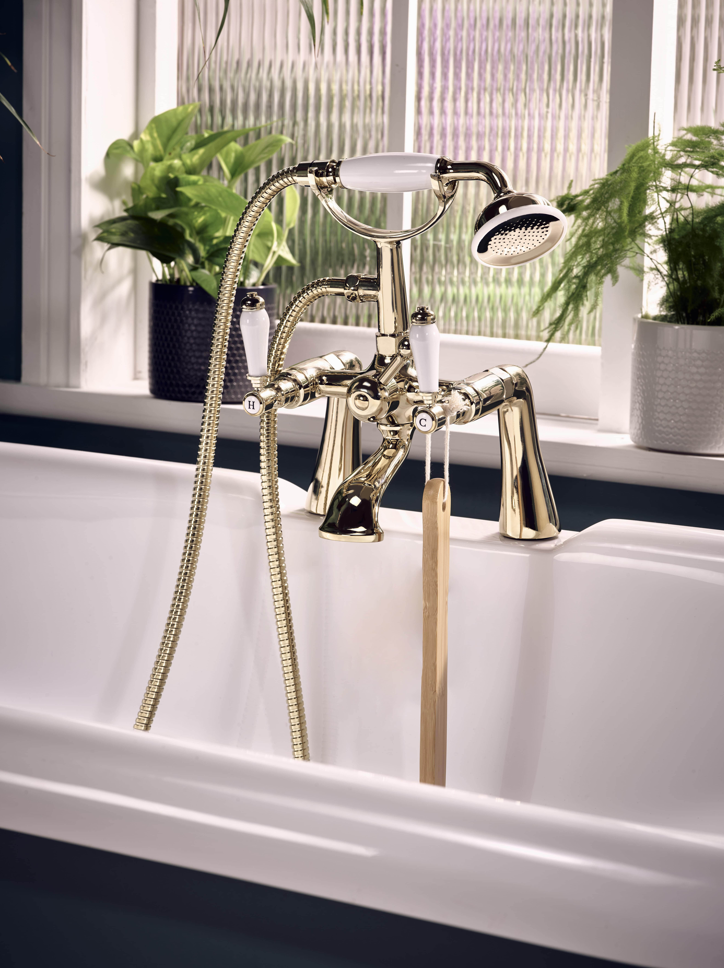 Georgian Bath Shower Mixer - Gold
