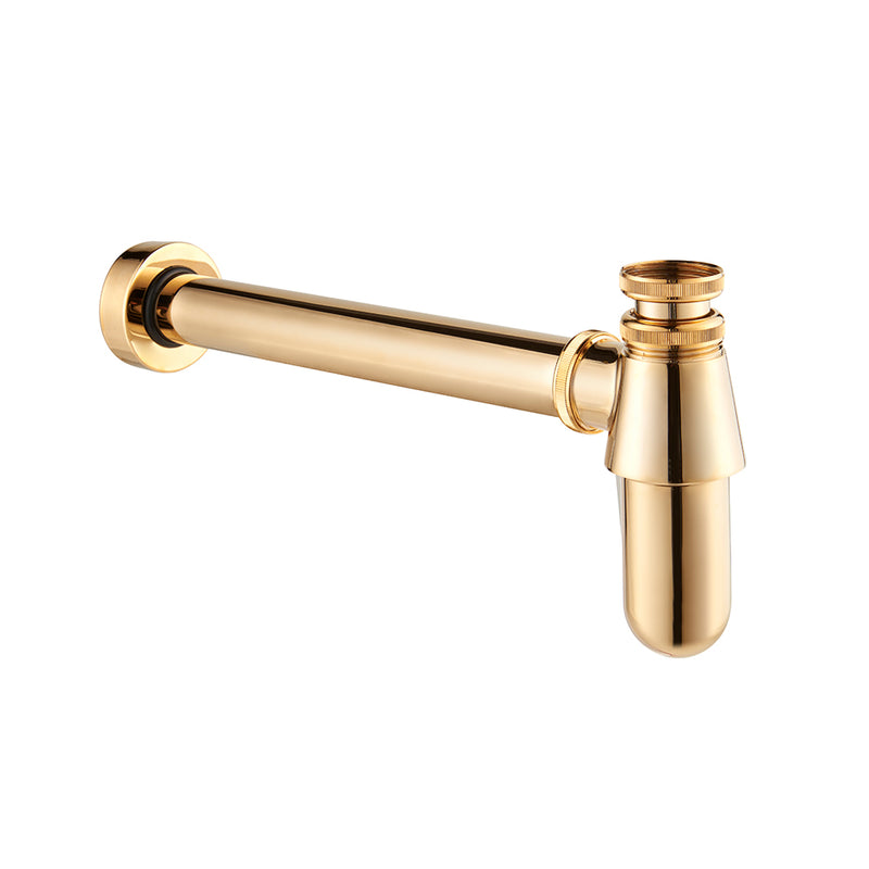 1 1/4" Bottle Trap With Wall Extension - Gold