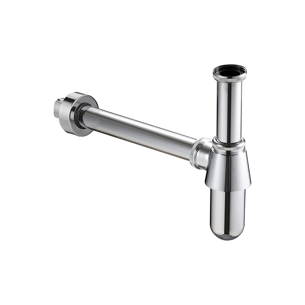 1 1/4" Bottle Trap With Wall Extension - Chrome