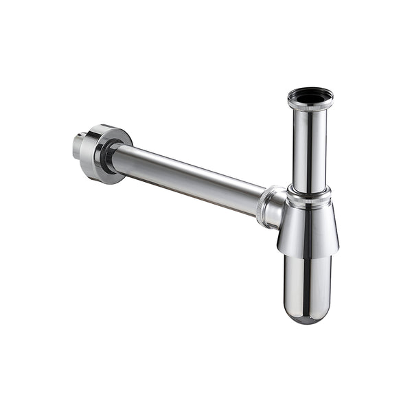 1 1/4" Bottle Trap With Wall Extension - Chrome