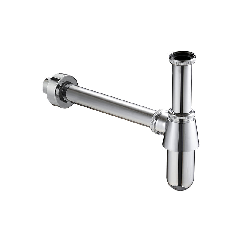 1 1/4" Bottle Trap With Wall Extension - Chrome