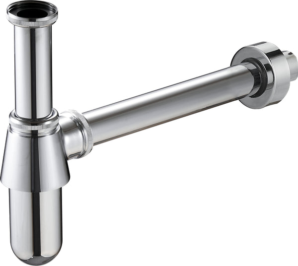 1 1/4" Bottle Trap With Wall Extension - Chrome