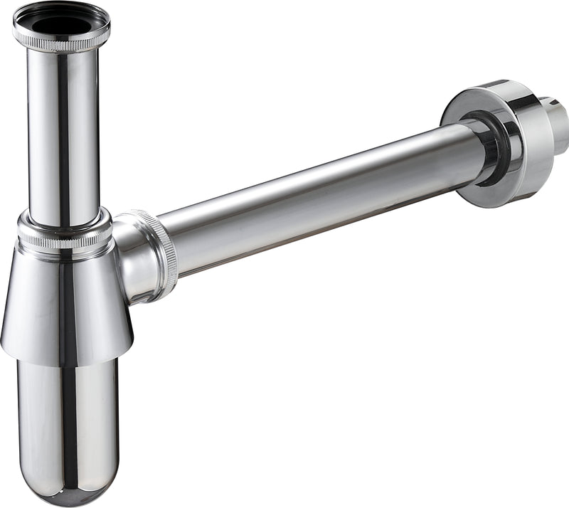 1 1/4" Bottle Trap With Wall Extension - Chrome