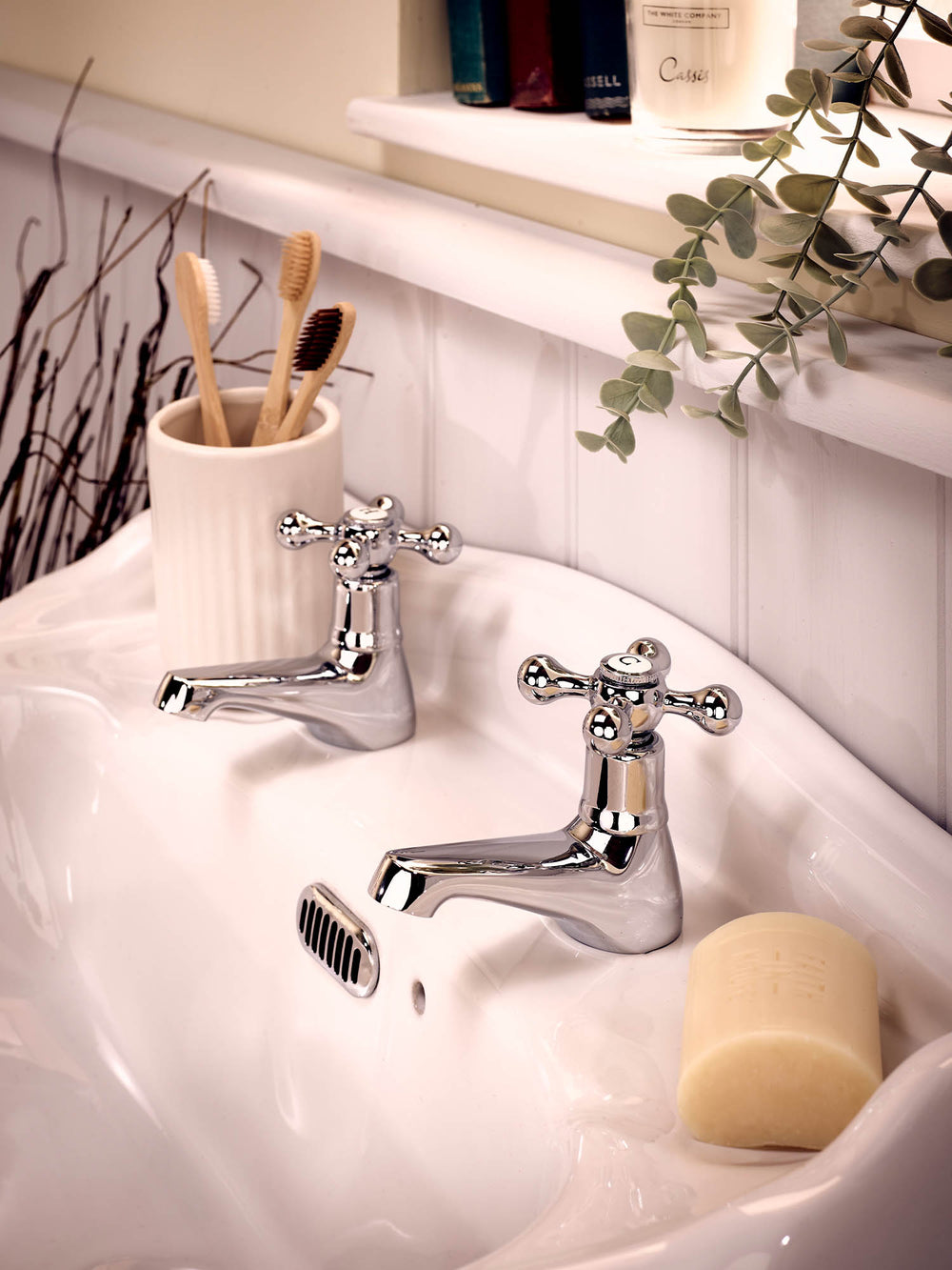 Tudor Basin Taps - Chrome