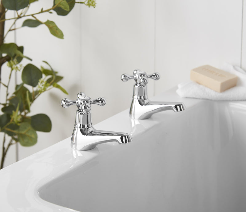 Tudor Bath Taps - Chrome