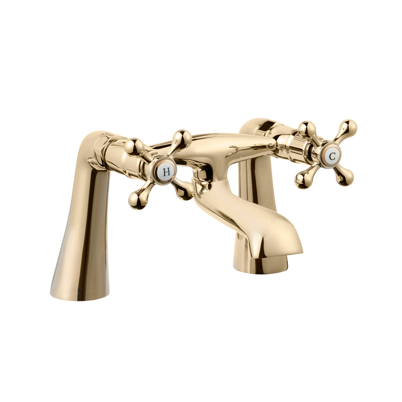 Tudor Pillar Mounted Bath Filler - Gold