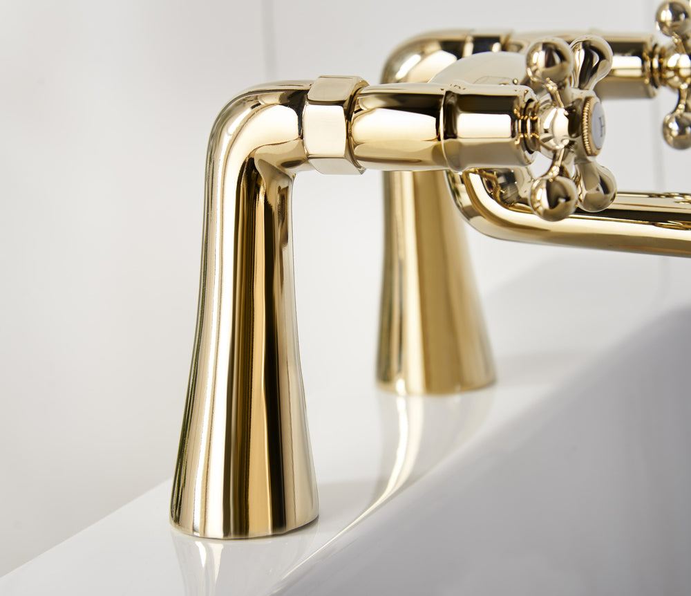 Tudor Pillar Mounted Bath Filler - Gold