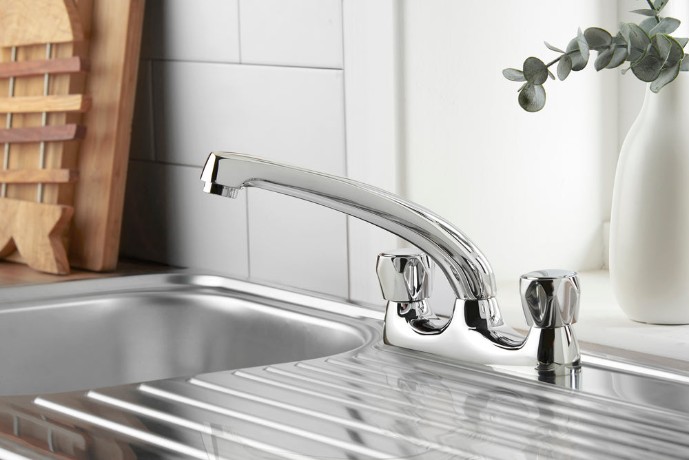 Vitality Round Deck Mounted Sink Mixer - 5lpm - Chrome