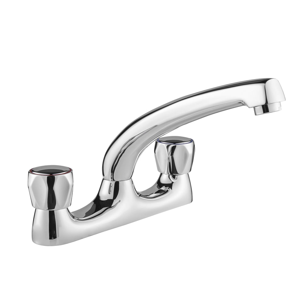 Vitality Round Deck Mounted Sink Mixer - 5lpm - Chrome