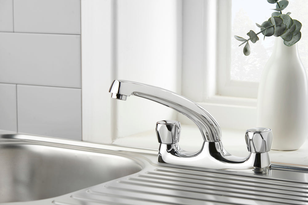 Vitality Round Deck Mounted Sink Mixer - 5lpm - Chrome