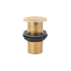 1 1/4" Basin Unslotted Press Top Waste - Brushed Brass