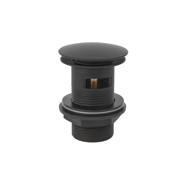 1 1/4" Easy Clean Domed Press Top Basin Waste - Matte Black