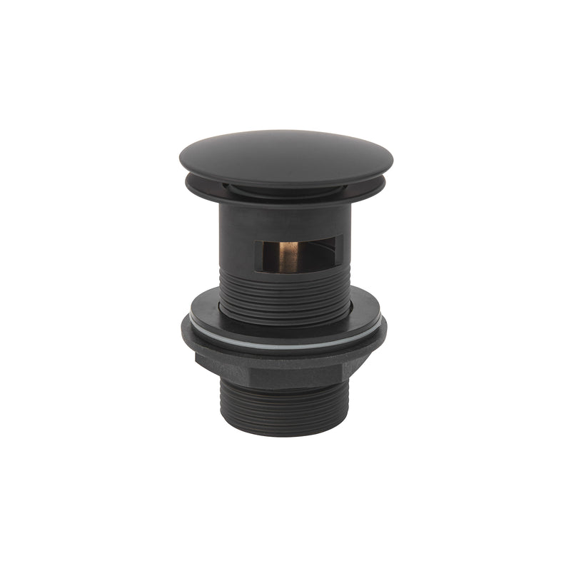 1 1/4" Easy Clean Domed Press Top Basin Waste - Matte Black