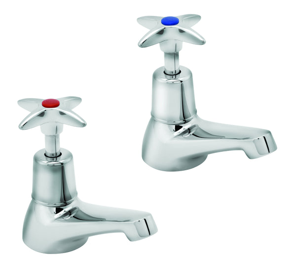 Cross handle basin taps