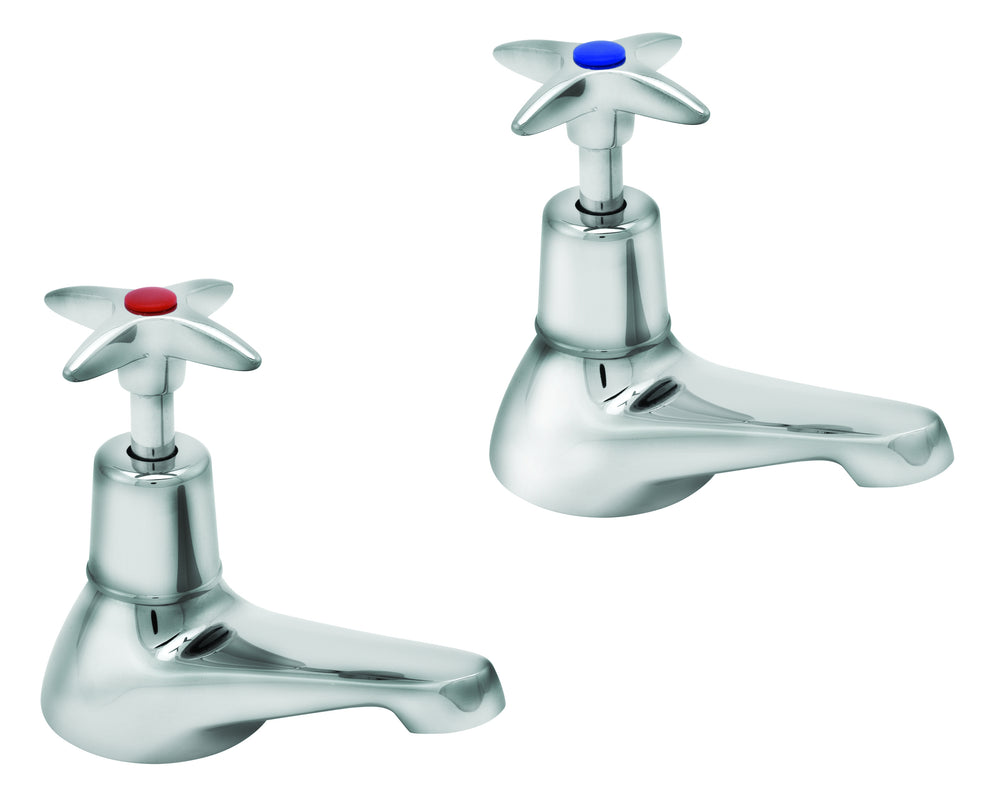 Cross Handle Bath Taps - Chrome
