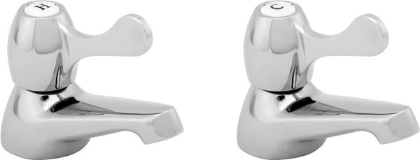 Lever action basin taps