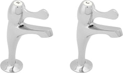 Lever Action Contract Sink Pillar Taps - Chrome