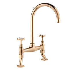 Coronation bridge sink mixer - Gold