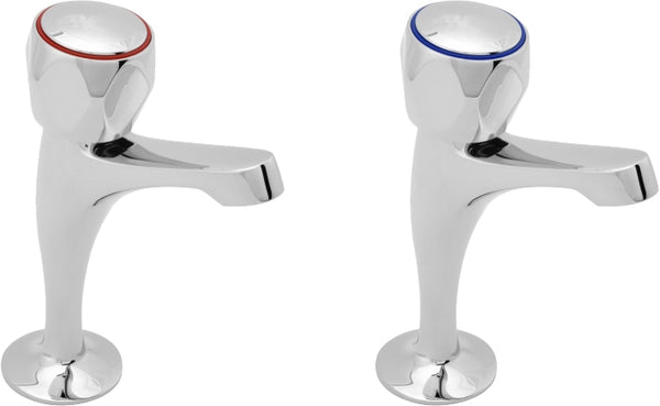 Profile sink taps with metal backnuts