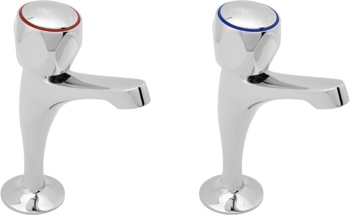 Profile sink taps with metal backnuts