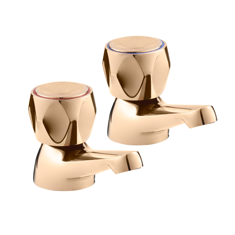 Profile basin taps - gold
