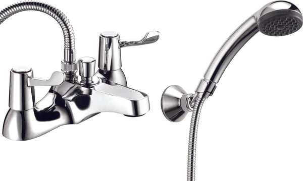 Lever Action Bath Shower Mixer with Brass Backnuts