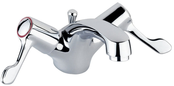 Lever action mono basin mixer with pop up waste